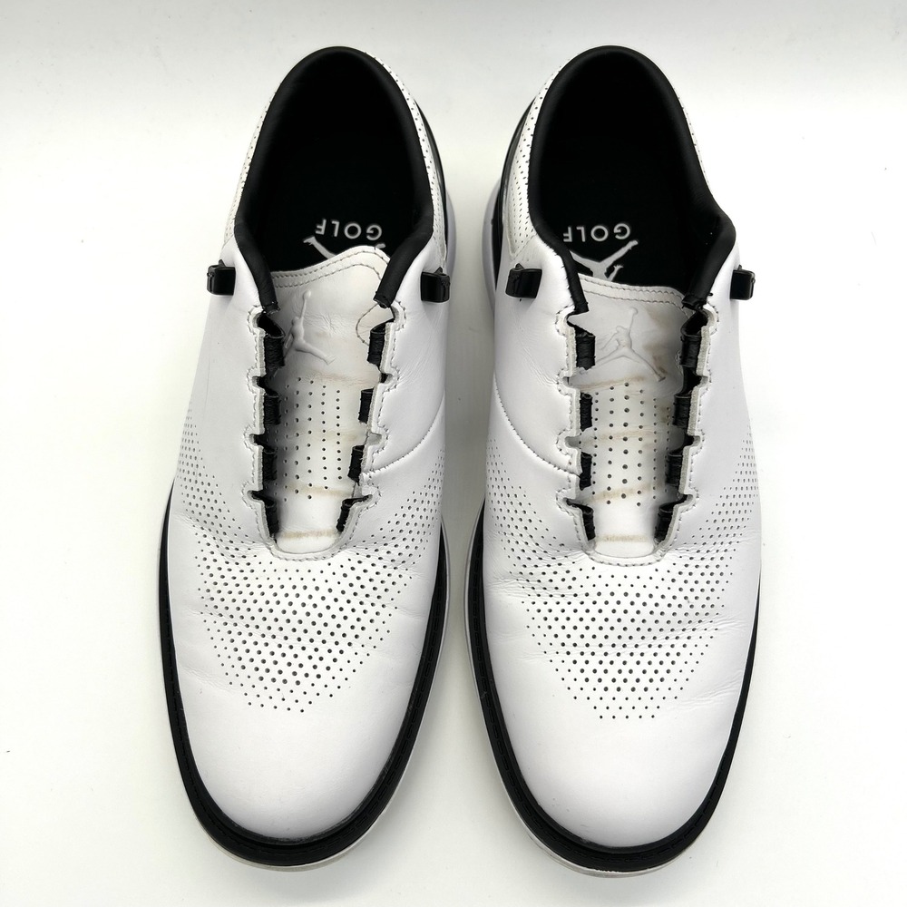 Jordan ADG 4 Golf Shoes Mens 7 White Black Leather Elephant Print DM0103-110 - Picture 3 of 11